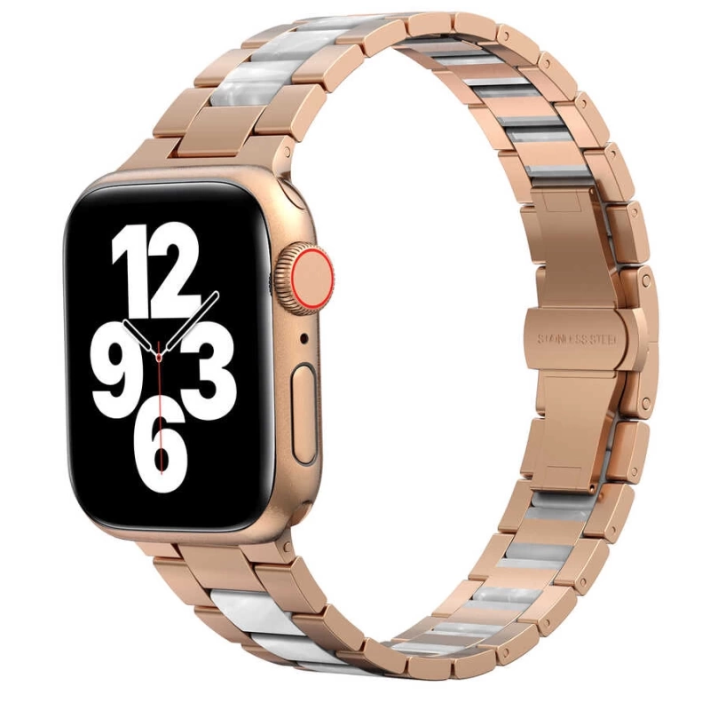 More TR Apple Watch Ultra 49mm Kordon Wiwu Resin Steel Belt Metal Strap Kayış