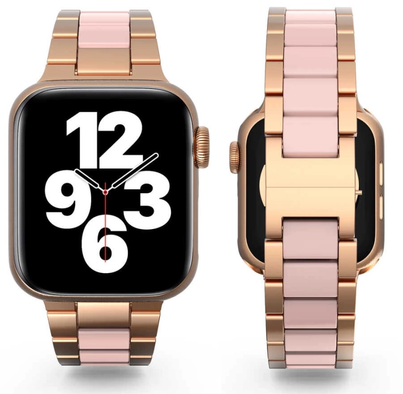 More TR Apple Watch Ultra 49mm Kordon Wiwu Resin Steel Belt Metal Strap Kayış