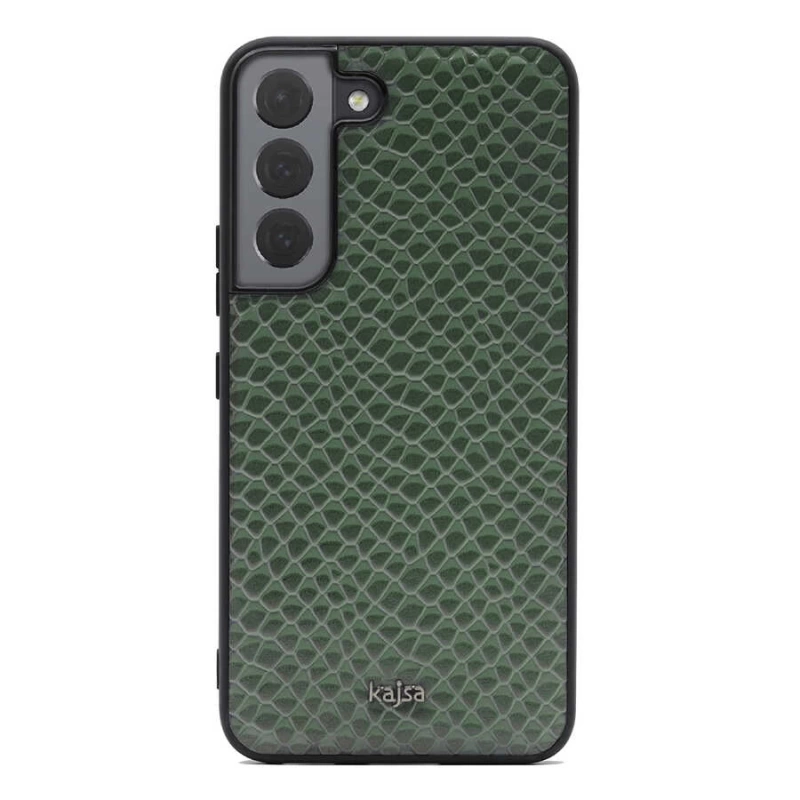 More TR Galaxy S22 Kılıf ​Kajsa Pearl Pattern Hakiki Deri Kapak