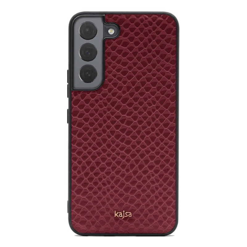 More TR Galaxy S22 Kılıf ​Kajsa Pearl Pattern Hakiki Deri Kapak