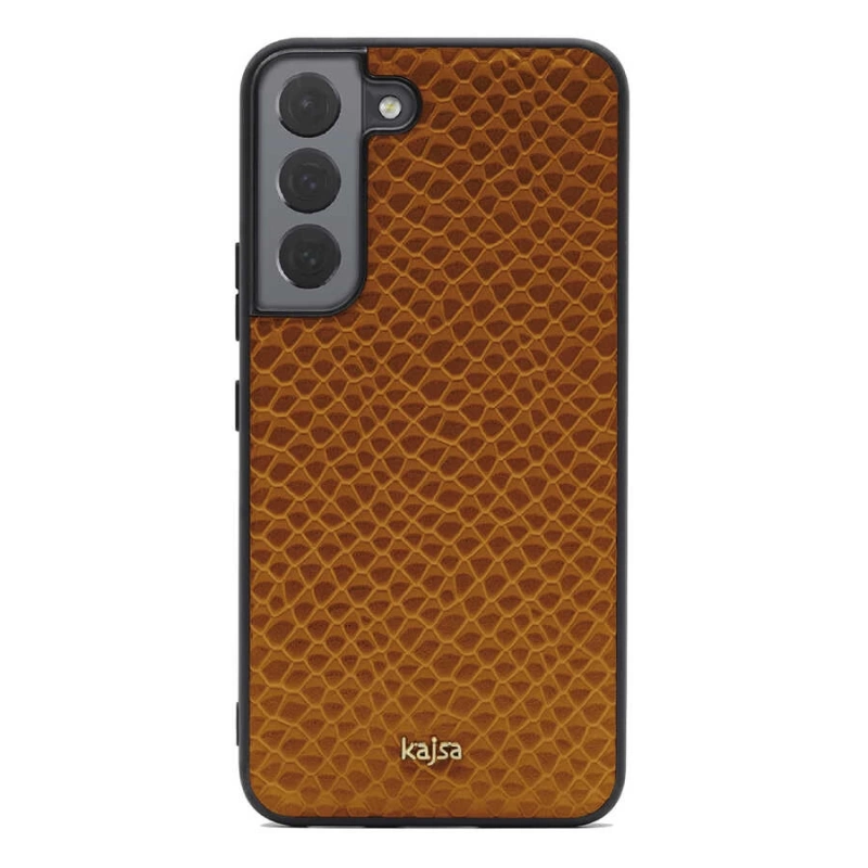 More TR Galaxy S22 Plus Kılıf ​Kajsa Pearl Pattern Hakiki Deri Kapak