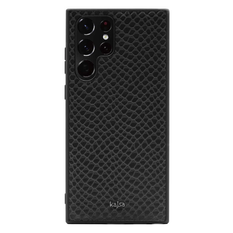 More TR Galaxy S22 Ultra Kılıf ​Kajsa Pearl Pattern Hakiki Deri Kapak