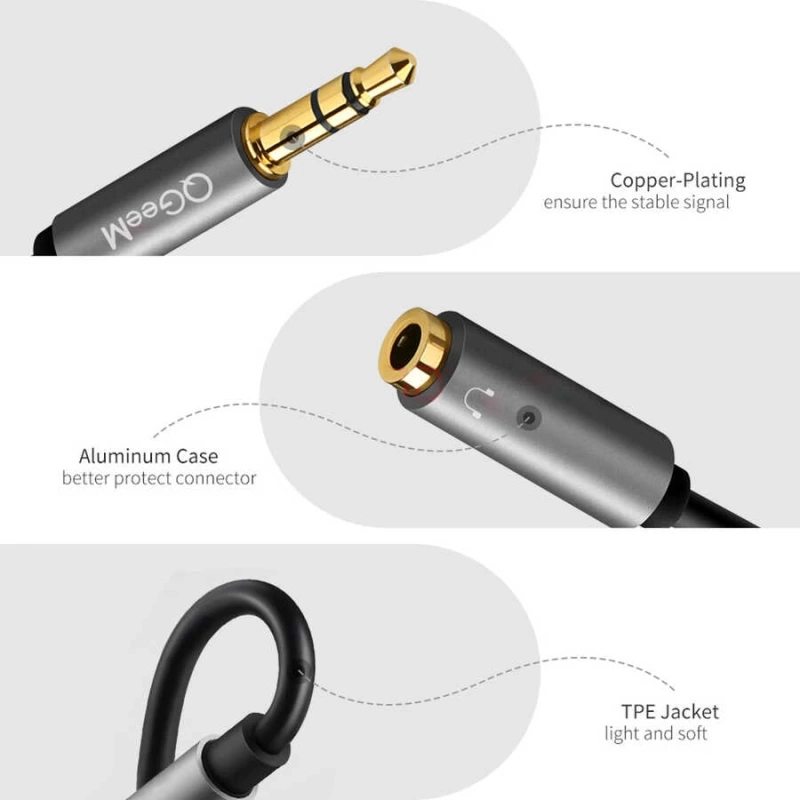 More TR Qgeem QG-AU08 3.5mm Çoğaltıcı Audio Kablo