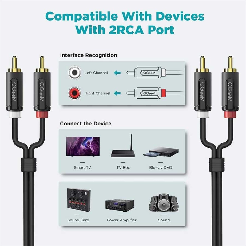 More TR Qgeem QG-AU12 Dual RCA Aux Audio Kablo 3.05M