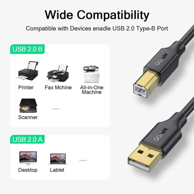 More TR Qgeem QG-CVQ23 Usb Type-A To Usb Type-B Kablo 4.57M