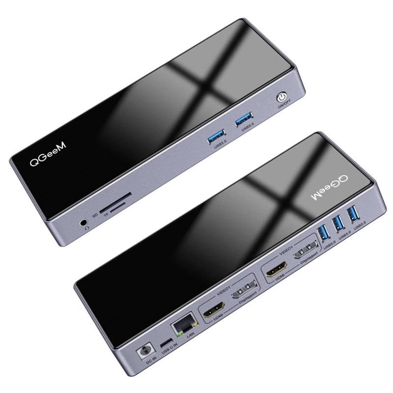 More TR Qgeem QG-D6902 All in One Çoğaltıcı Type-C Hub Docking Station 4K-5K Displayport HDMI Destekli