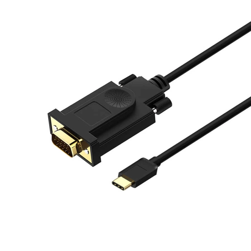 More TR Qgeem QG-UA17 Type-C to VGA Adaptörü Yüksek Çözünürlüklü Dönüştürücü Kablo 1080p 60Hz 1.2 metre