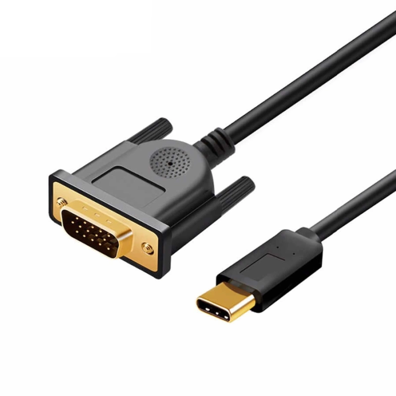 More TR Qgeem QG-UA17 Type-C to VGA Adaptörü Yüksek Çözünürlüklü Dönüştürücü Kablo 1080p 60Hz 1.8 metre