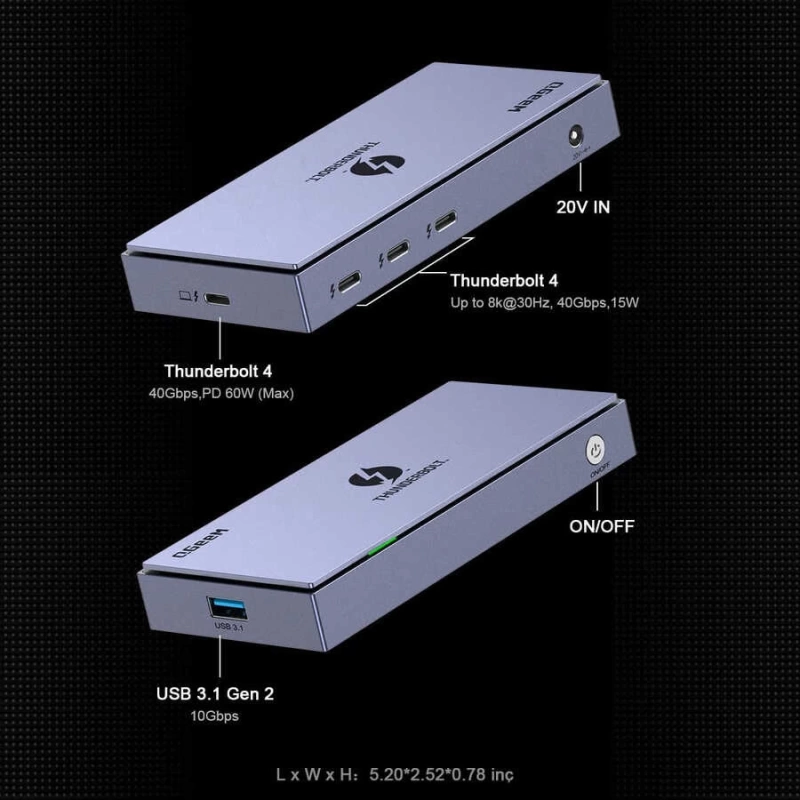 More TR Qgeem T4803 Thunderbolt 4 Mini Dock