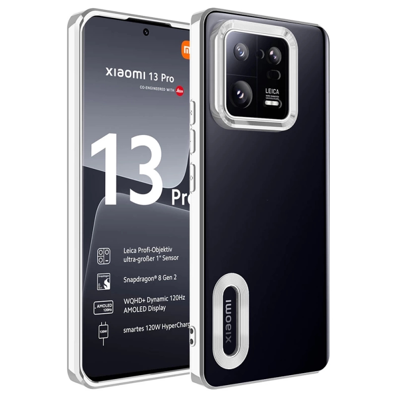 More TR Xiaomi Mi 13 Pro Kılıf Kamera Korumalı Logo Gösteren Zore Omega Kapak