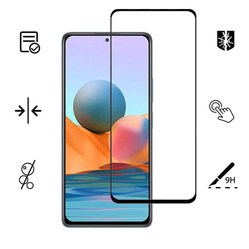 More TR Xiaomi Redmi Note 10 Pro Zore Kenarları Kırılmaya Dayanıklı Cam Ekran Koruyucu