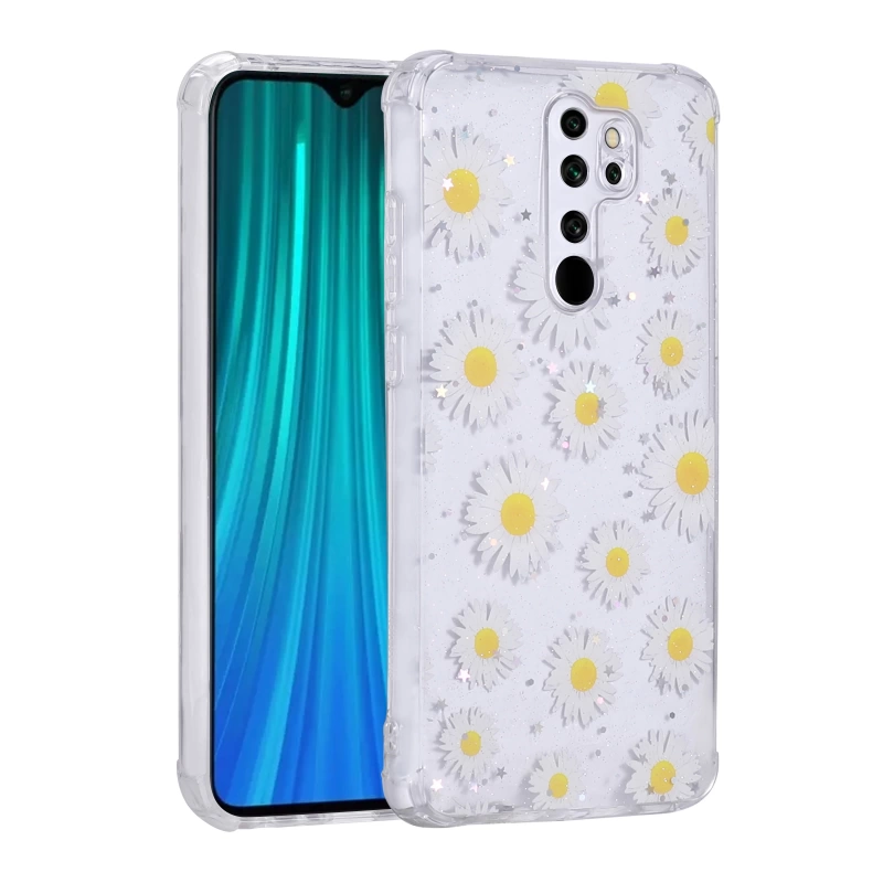 More TR Xiaomi Redmi Note 8 Pro Kılıf Simli Desenli Kamera Korumalı Parlak Zore Popy Kapak