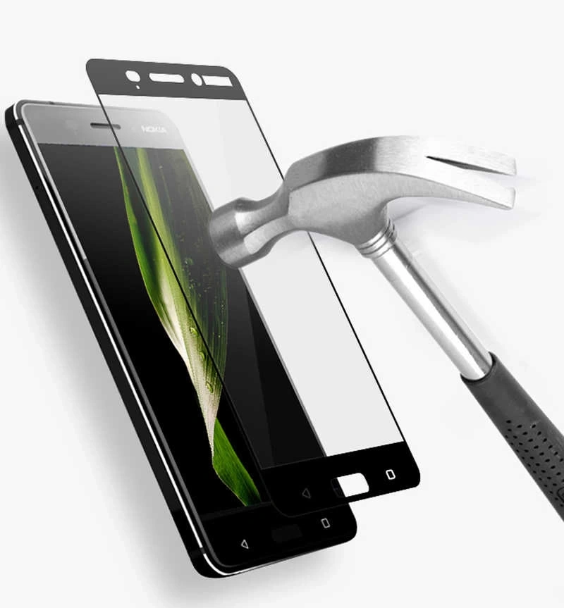 Nokia 3 Zore Ekranı Tam Kaplayan Düz Cam Koruyucu