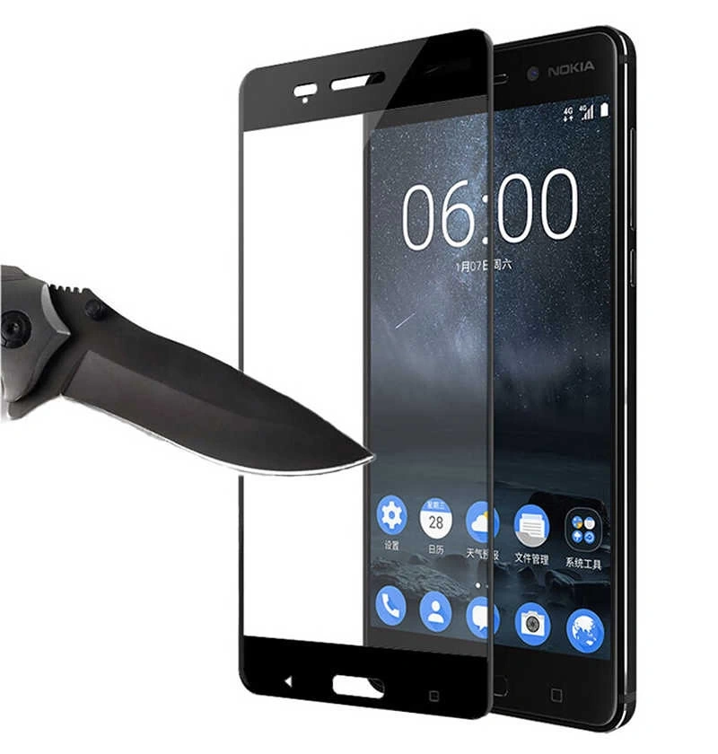 Nokia 3 Zore Ekranı Tam Kaplayan Düz Cam Koruyucu