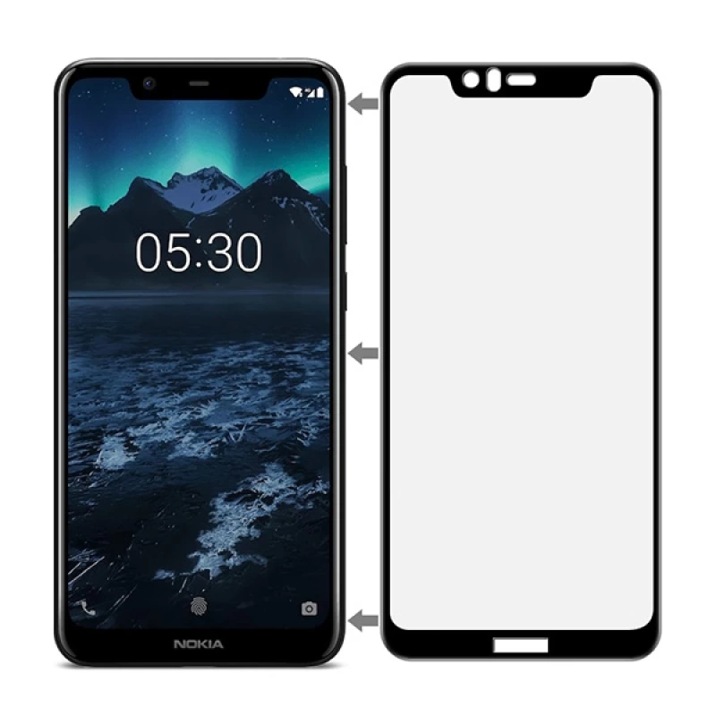 Nokia 5.1 Plus - X5 3D Full Kaplama Kırılmaz Cam Ekran Koruyucu