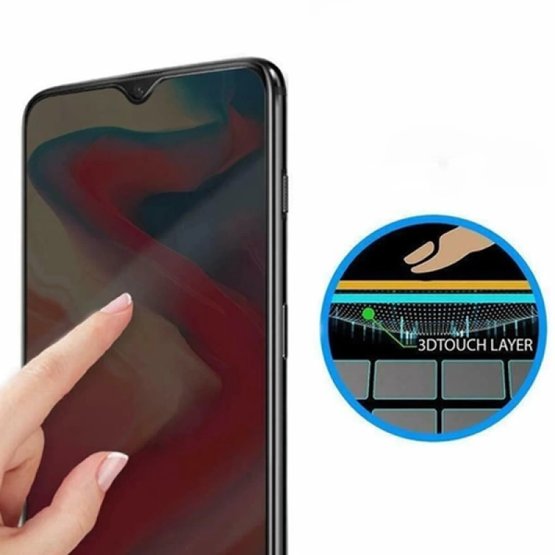 Oneplus 7 3D Full Privacy Gizlilik Tempered Cam Ekran Koruyucu