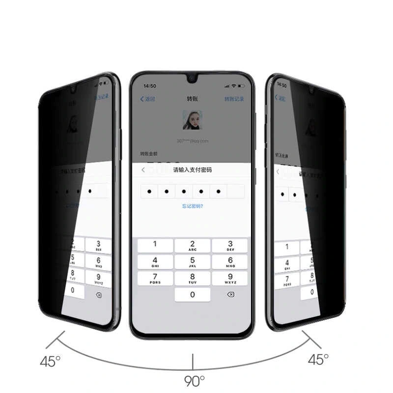 Oppo A73 Zore New 5D Privacy Temperli Ekran Koruyucu
