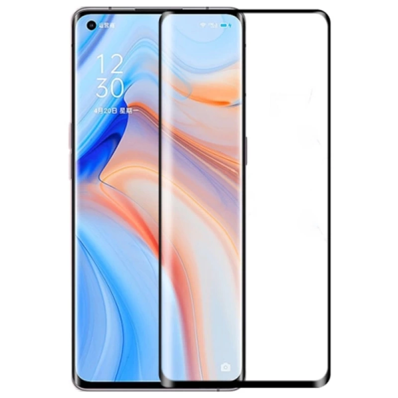 Oppo Reno4 Pro Full Glue 3D Tempered Cam Ekran Koruyucu