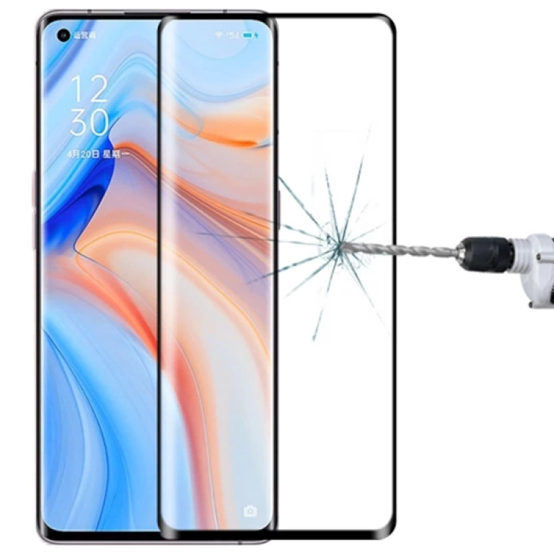 Oppo Reno4 Pro Full Glue 3D Tempered Cam Ekran Koruyucu