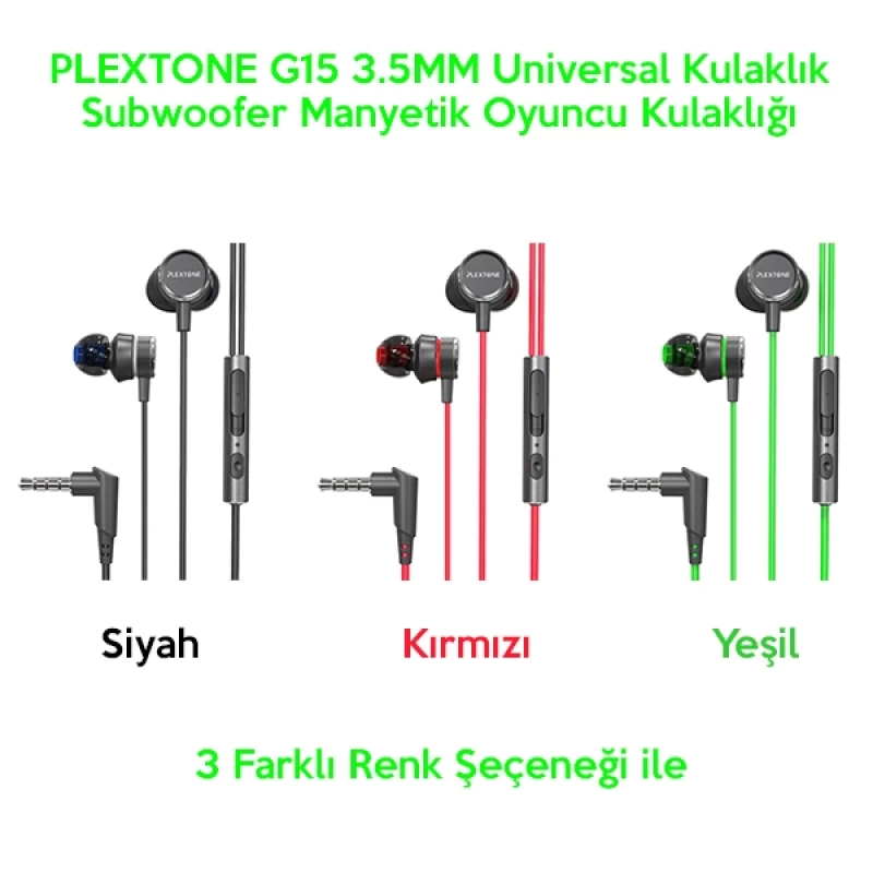 PLEXTONE G15 3.5MM Universal Kulaklık Subwoofer Manyetik Oyuncu Kulaklığı