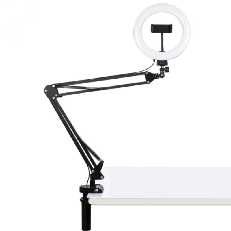 PULUZ 7.9inç Halka LED Işıklı Stand Ring Light Masaüstü Kol Standı