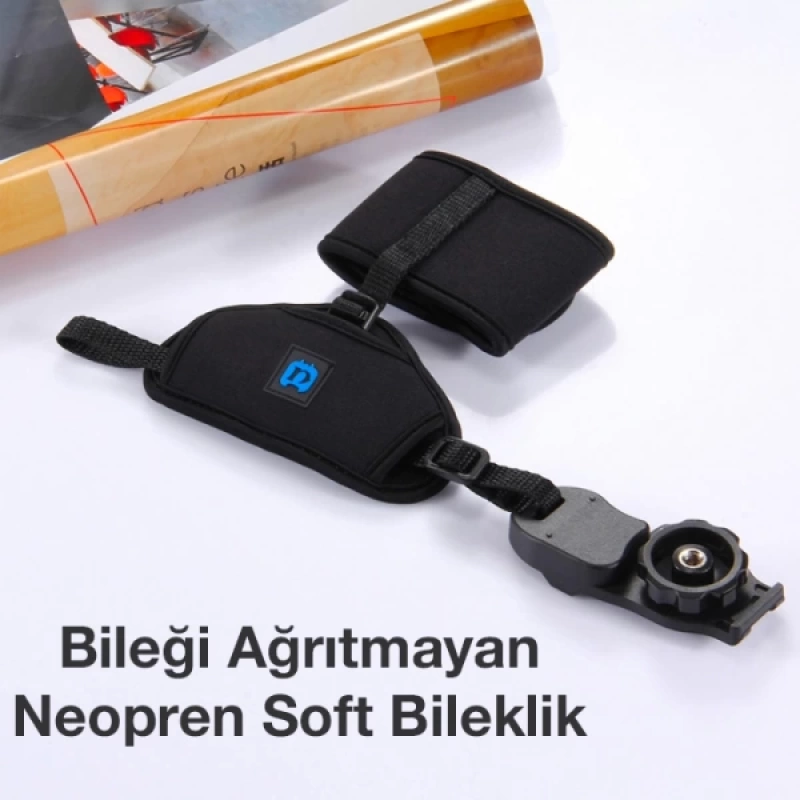 PULUZ Yumuşak Kumaş Neopren SLR-DSLR Kamera El Bilek Kemeri