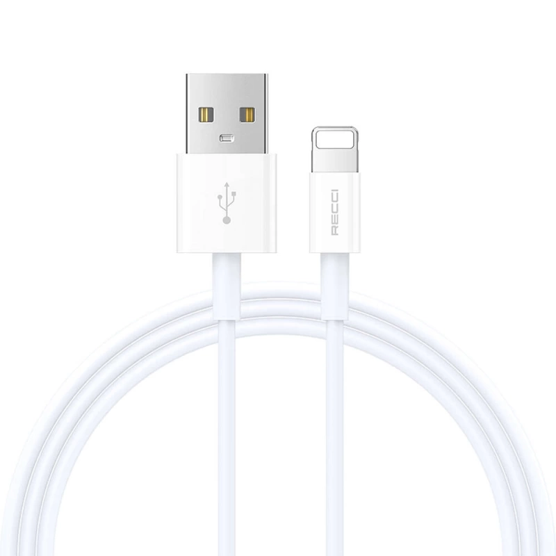 Recci RS06L USB-A to Lightning 2.4A Hızlı Şarj Özellikli Data ve Şarj Kablosu 1M