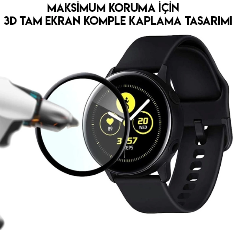 SM Galaxy Watch Active 2 44mm 3D kavisli PC+PMMA Ekran Koruyucu