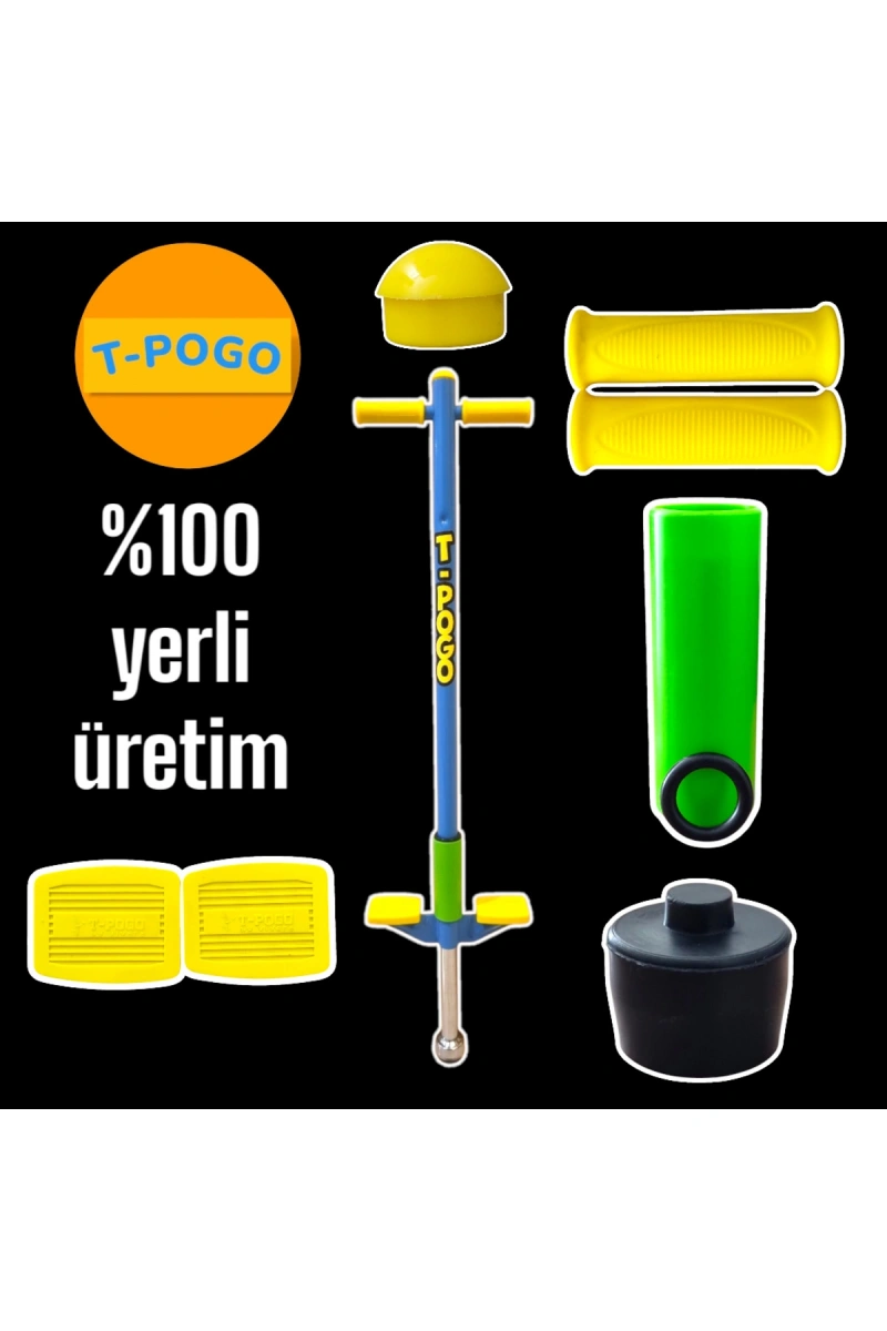2 Adet Mavi Pogo Stick, Zıplama Çubuğu, Zıp zıp Oyuncak, 5+ Yaş, 25Kg-55Kg Arası