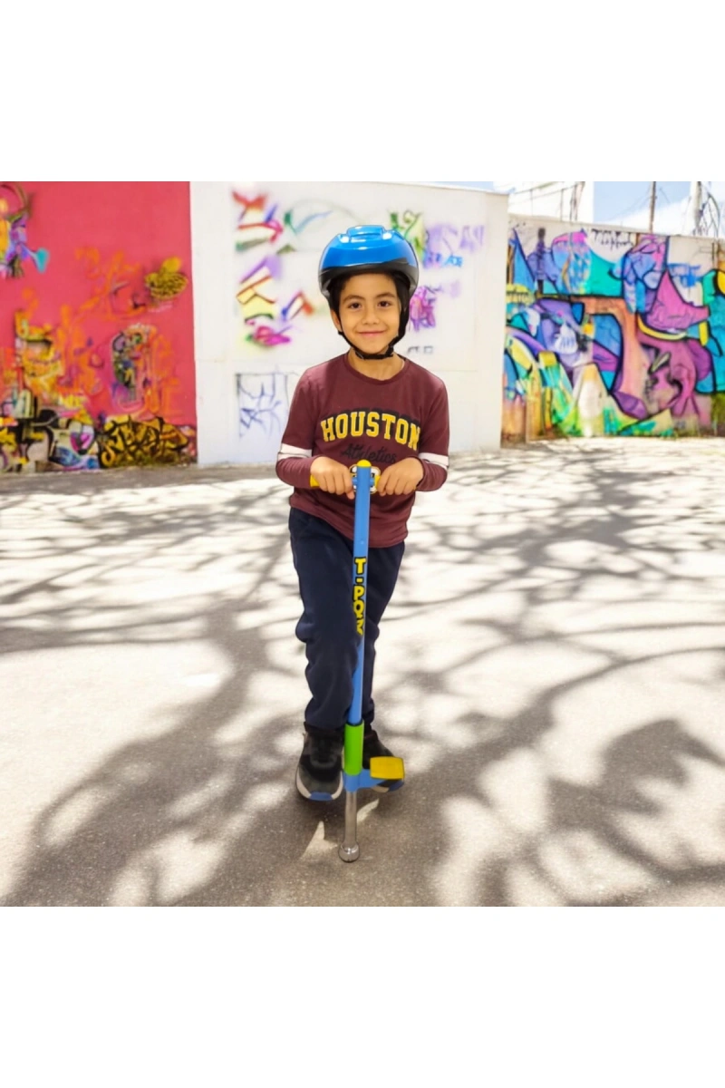 2 Adet Mavi Pogo Stick, Zıplama Çubuğu, Zıp zıp Oyuncak, 5+ Yaş, 25Kg-55Kg Arası