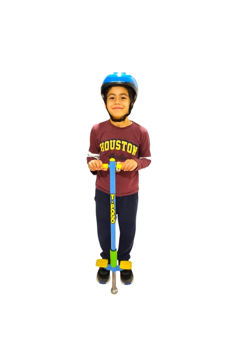 2 Adet Mavi Pogo Stick, Zıplama Çubuğu, Zıp zıp Oyuncak, 5+ Yaş, 25Kg-55Kg Arası