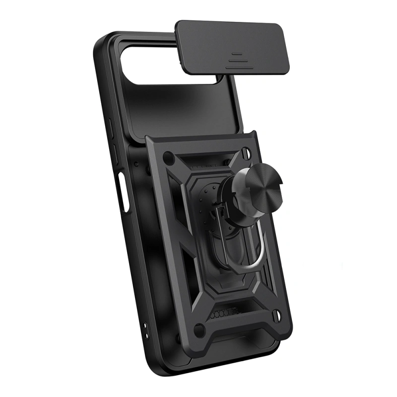 Tecno Spark 40 5G Kılıf Magnetik Standlı Kamera Korumalı Zore Sürgülü Vega Kapak