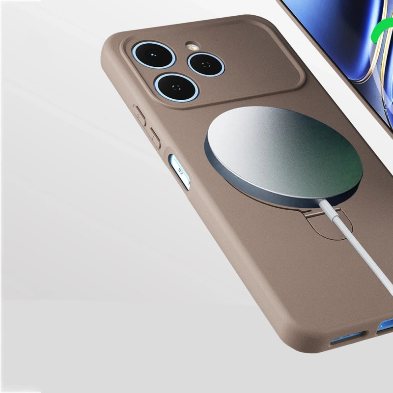 Tecno Spark 40 Kılıf M-safe Şarj Özellikli Standlı Zore Samara Kapak