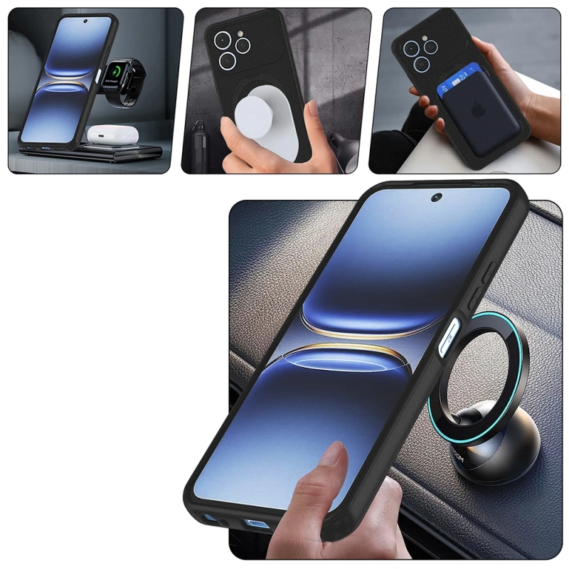 Tecno Spark 40 Kılıf M-safe Şarj Özellikli Standlı Zore Samara Kapak