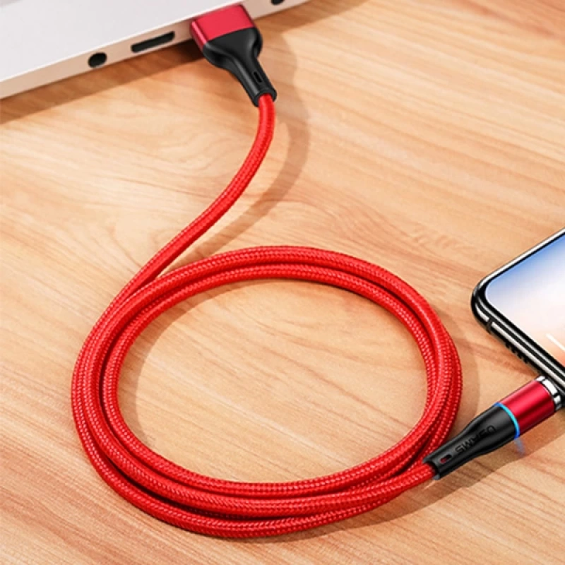 USAMS Aluminium Alloy Mıknatıslı Başlık Usb Type C Şarj Kablosu