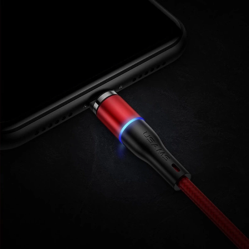 USAMS Aluminium Alloy Mıknatıslı Başlık Usb Type C Şarj Kablosu