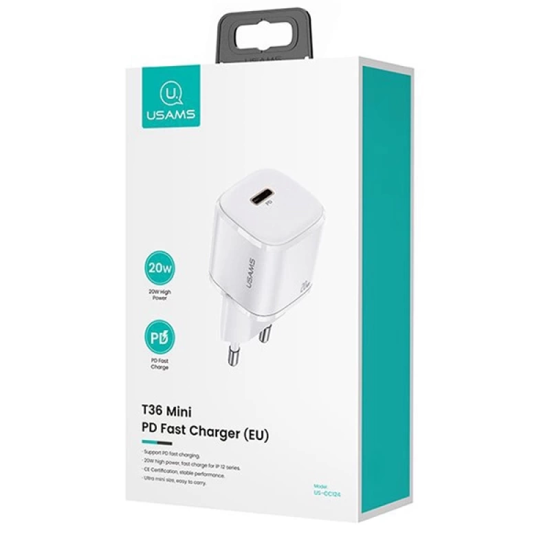 USAMS T36 20W Mini PD Hızlı Şarj Aleti 20W USB-C Güç Adaptörü