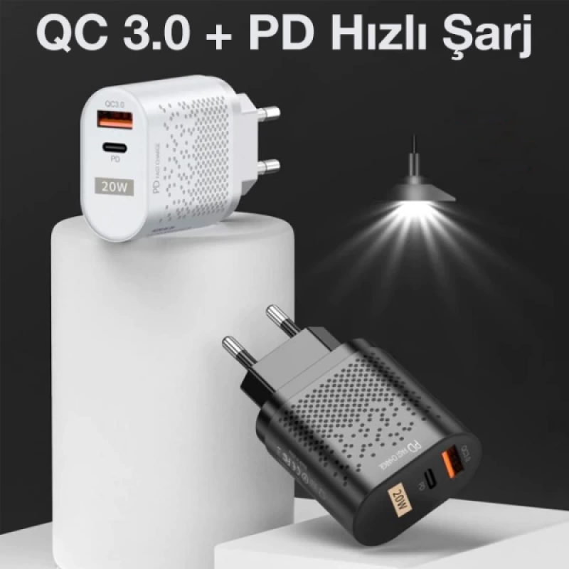 USLİON 20W USB QC3.0 Şarj PD3.0 Hızlı Şarj Aleti Şarj Başlık