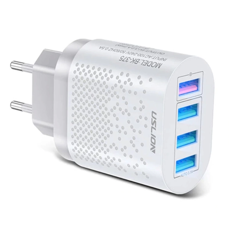 USLİON 4 Port 48W QC 3.0 Hızlı Şarj Usb Şarj Başlık Adaptör