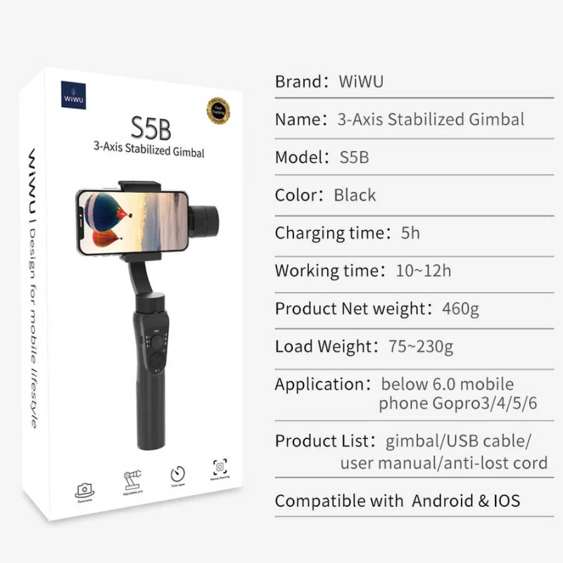 More TR Wiwu 3-Axis S5B Gimbal Sabitleyici