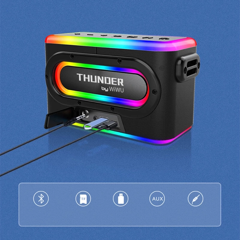 Wiwu P18 Thunder Bluetooth Speaker Hoparlör ve Karaoke Bluetooth Çift Mikrofon