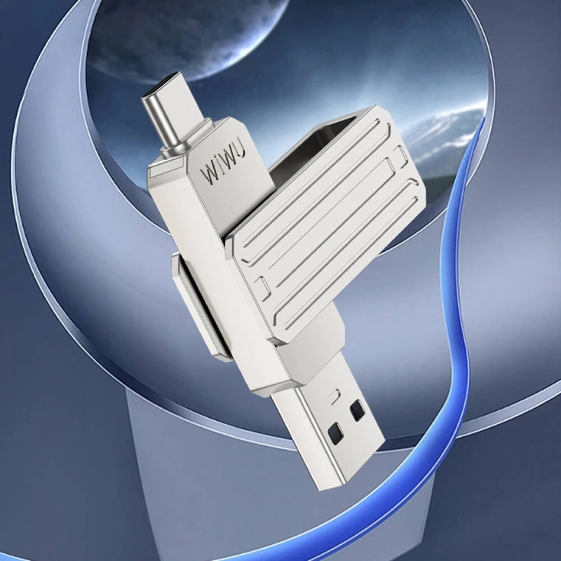 Wiwu Wi-FD001 3in1 USB3.2 Sürücü Disk USB-A + Lightning + Type-C OTG 256 GB