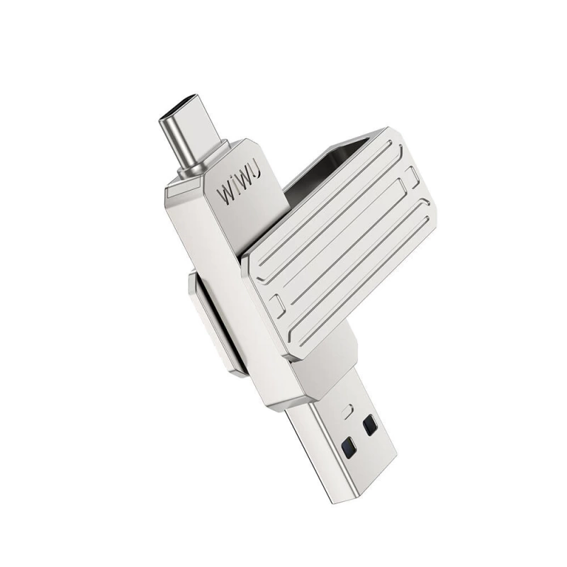 Wiwu Wi-FD001 3in1 USB3.2 Sürücü Disk USB-A + Lightning + Type-C OTG 256 GB