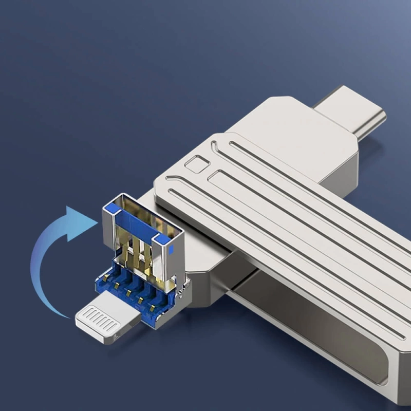 Wiwu Wi-FD001 3in1 USB3.2 Sürücü Disk USB-A + Lightning + Type-C OTG 64 GB