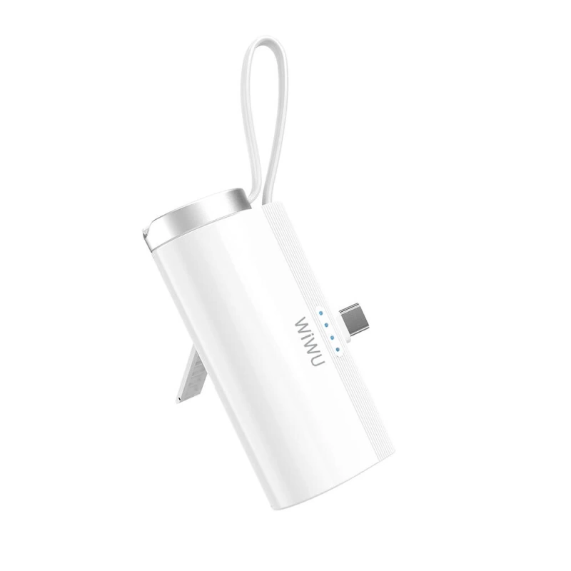 Wiwu Wi-W026 Capsule Serisi 2in1 Mini Taşınabilir Standlı Askılı Type-C PD Powerbank 5000mAh