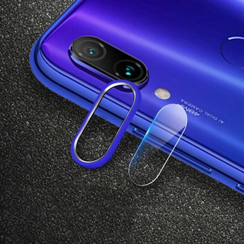 Xiaom Redmi Note 7 Kamera Koruma Metal Lens+ Kırılmaz Cam Set