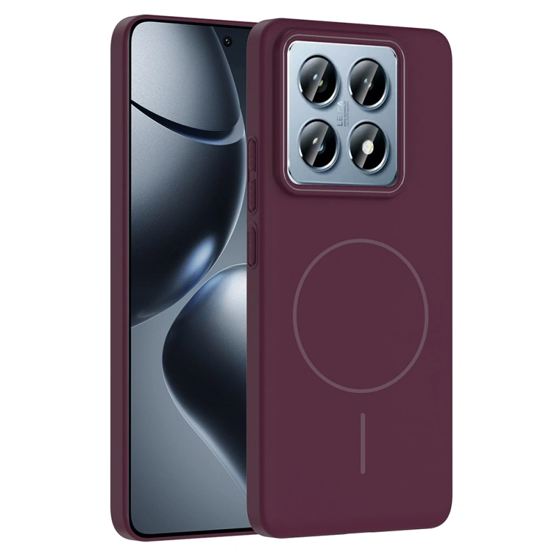 Xiaomi 14T Pro Kılıf M-safe Şarj Özellikli Zore Ruby Sert Kapak
