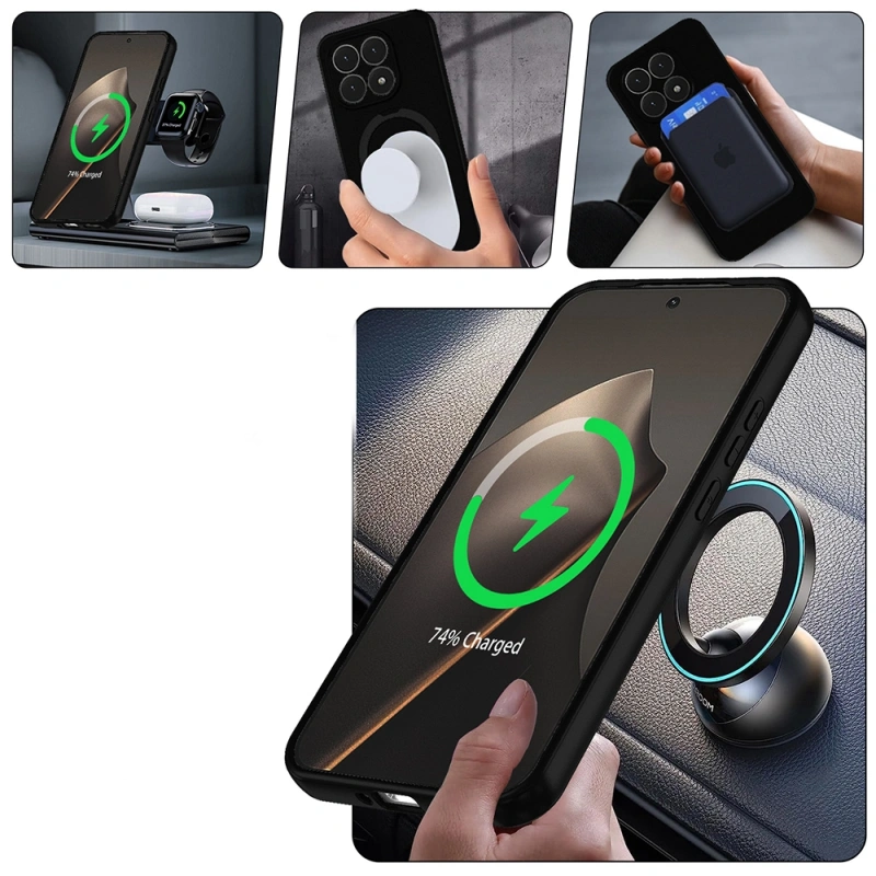 Xiaomi 15T Kılıf M-safe Şarj Özellikli Standlı Zore Samara Kapak