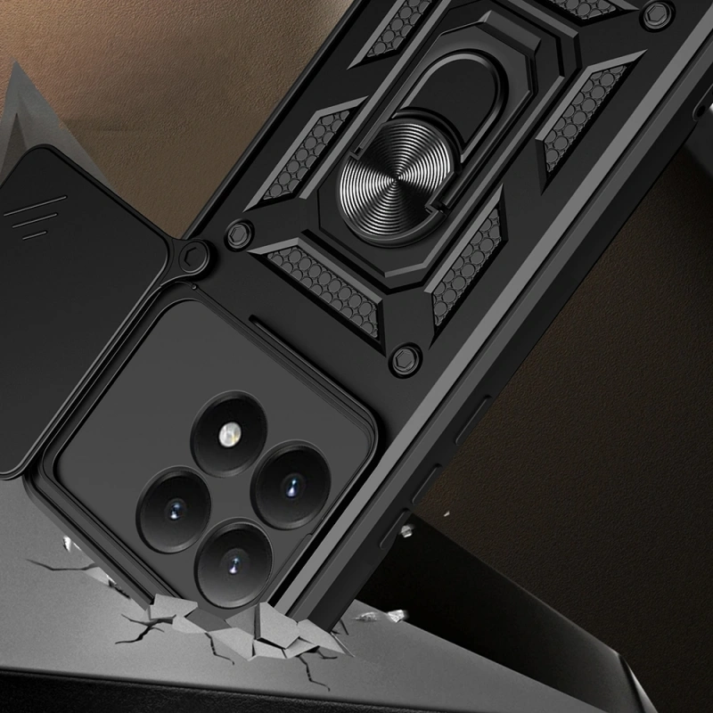 Xiaomi 15T Kılıf Magnetik Standlı Kamera Korumalı Zore Sürgülü Vega Kapak