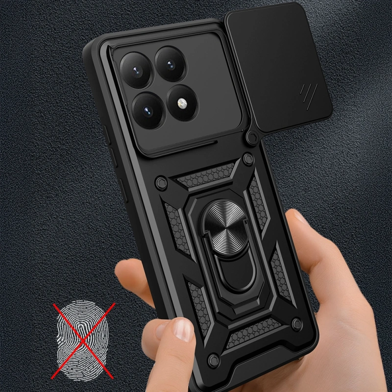 Xiaomi 15T Kılıf Magnetik Standlı Kamera Korumalı Zore Sürgülü Vega Kapak